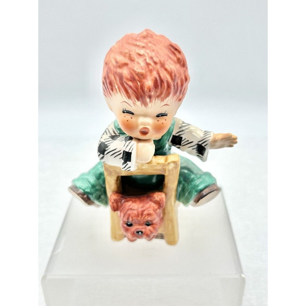 Signed Goebel Red Heads Porcelain Figurine #BYJ23 "The Kibitzer" 4.5" TMK5 1958